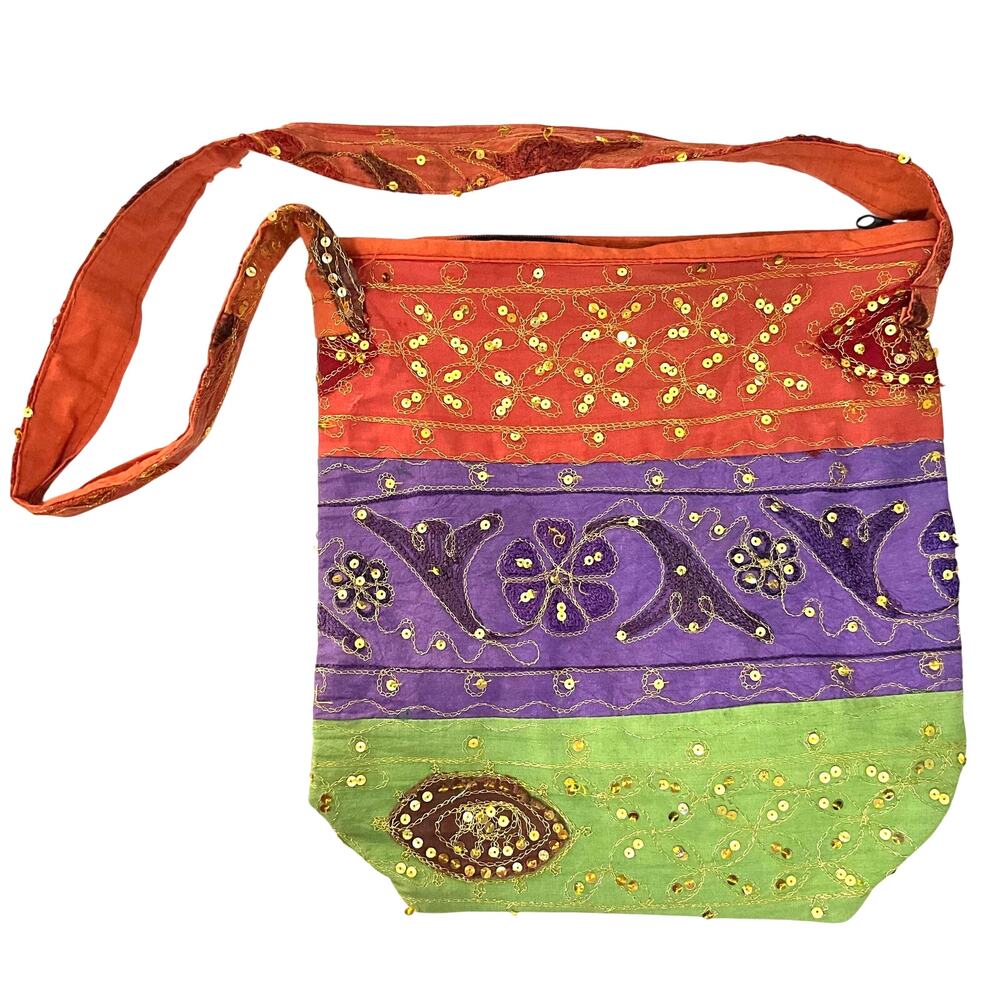 Vintage Boho Hippie Sequin Bag: 80s, 90s, Y2K